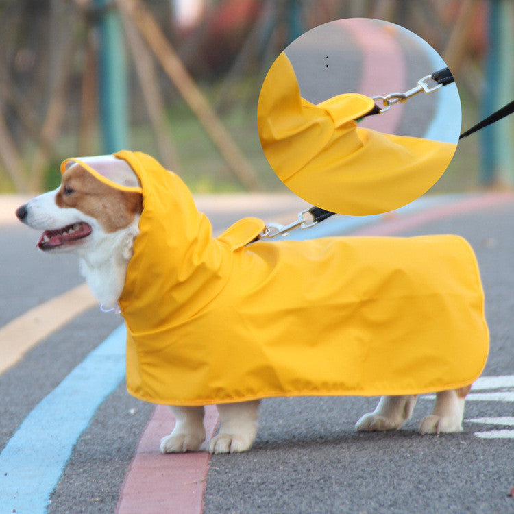 Dog Raincoat Transparent Brim Pet Poncho