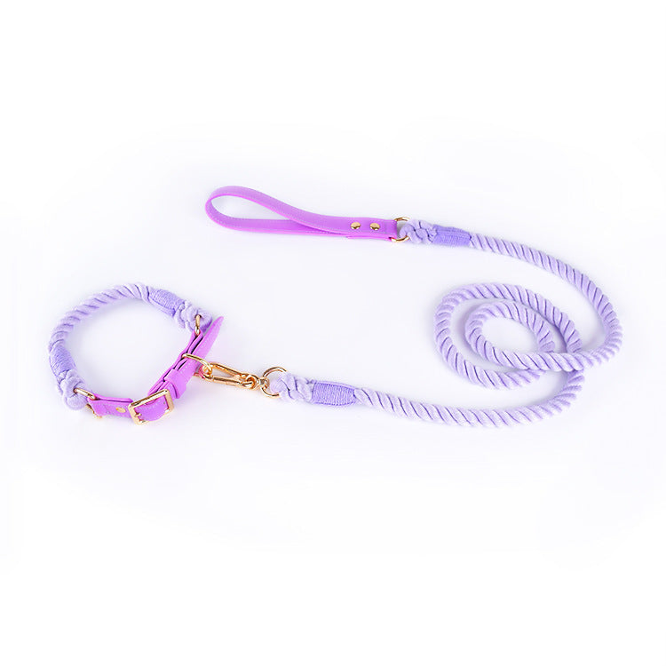 Leather Pet Leash Collar