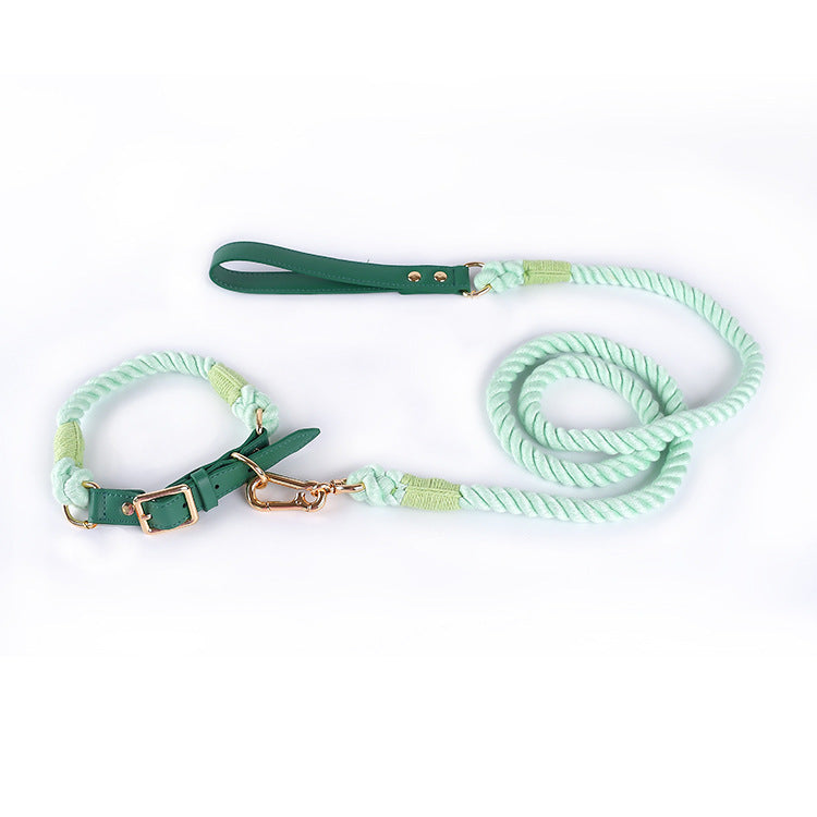 Leather Pet Leash Collar