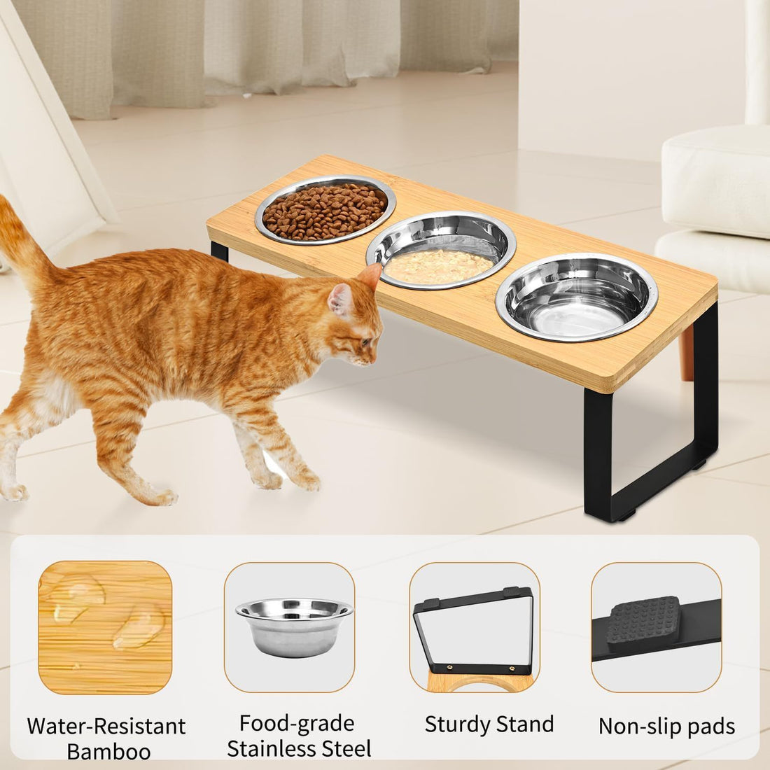 Log Pet Feeding Rack Iron