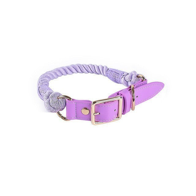 Leather Pet Leash Collar