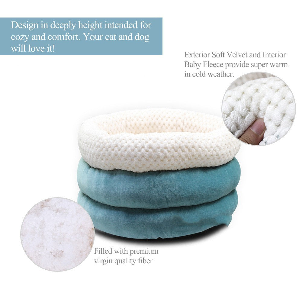Ice Velvet Pet Deep Sleep Bed
