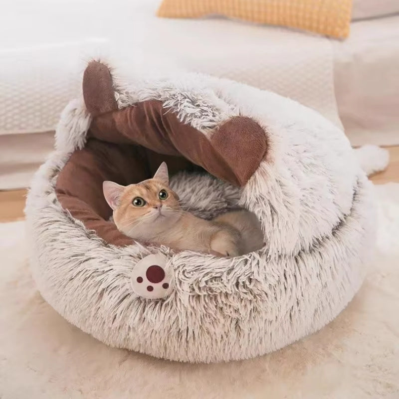 Winter New Long Plush Cat Bed