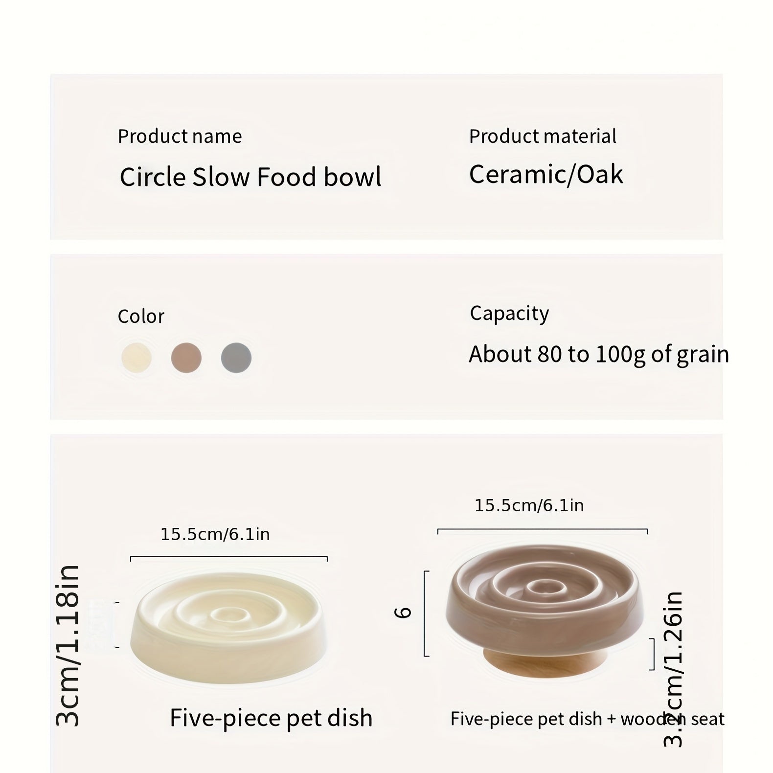 Ceramic Dog Slow Feeder Bowl Anti-Gulping