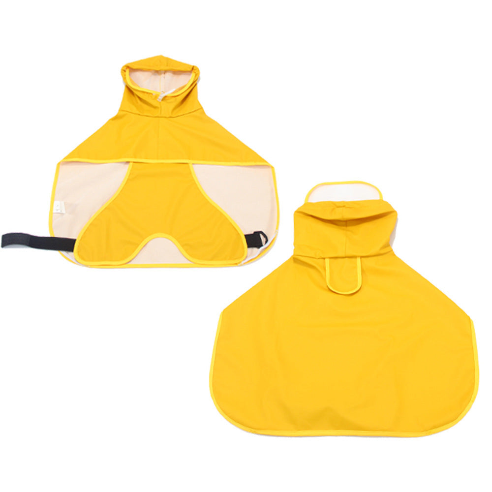 Dog Raincoat Transparent Brim Pet Poncho