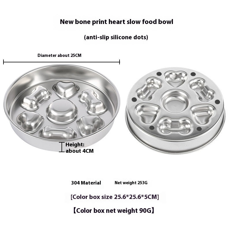 Stainless Steel Pet Slow Feeding Bowl