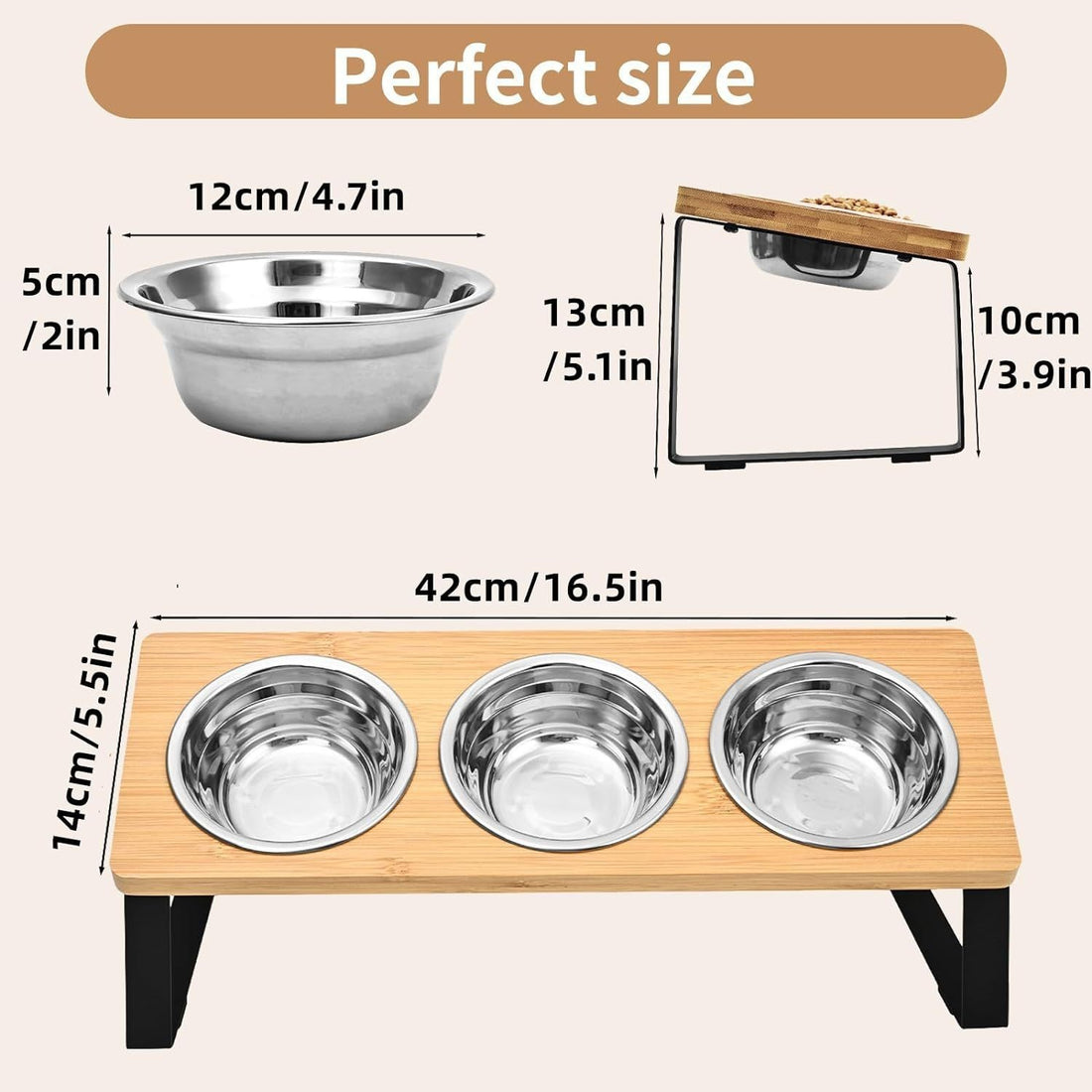Log Pet Feeding Rack Iron