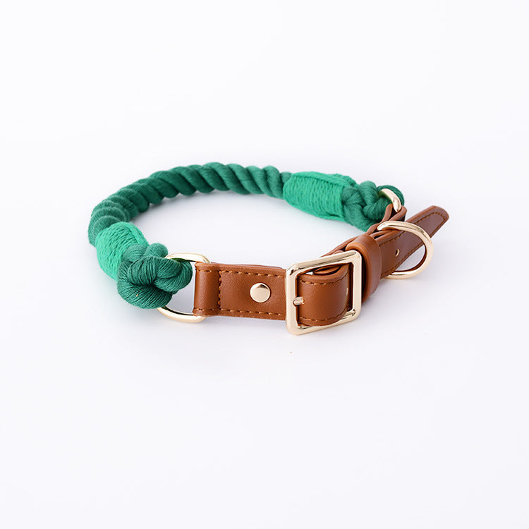 Leather Pet Leash Collar