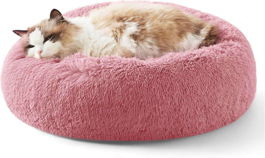 Indoor Solid Color Fluffy Plush Pet Bed