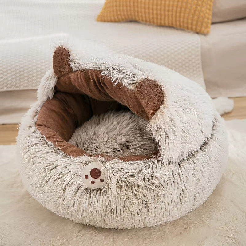 Winter New Long Plush Cat Bed