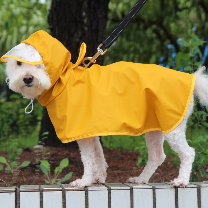 Dog Raincoat Transparent Brim Pet Poncho