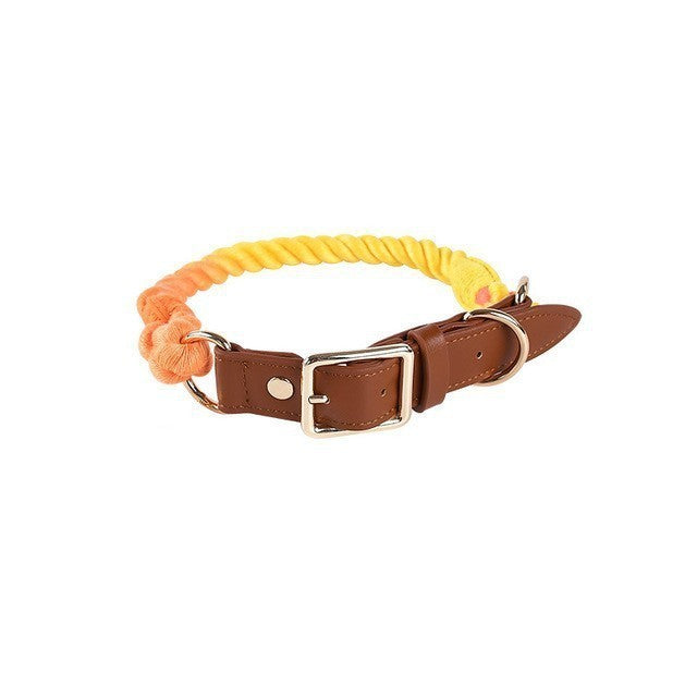 Leather Pet Leash Collar