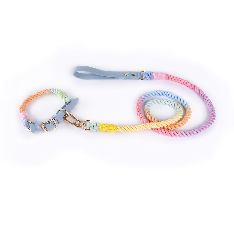 Leather Pet Leash Collar
