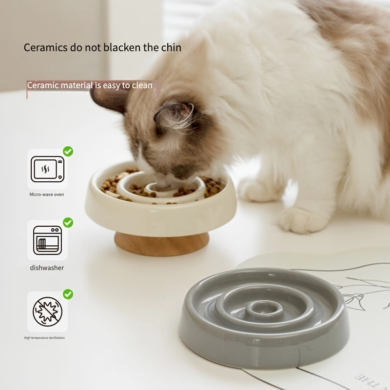 Ceramic Dog Slow Feeder Bowl Anti-Gulping